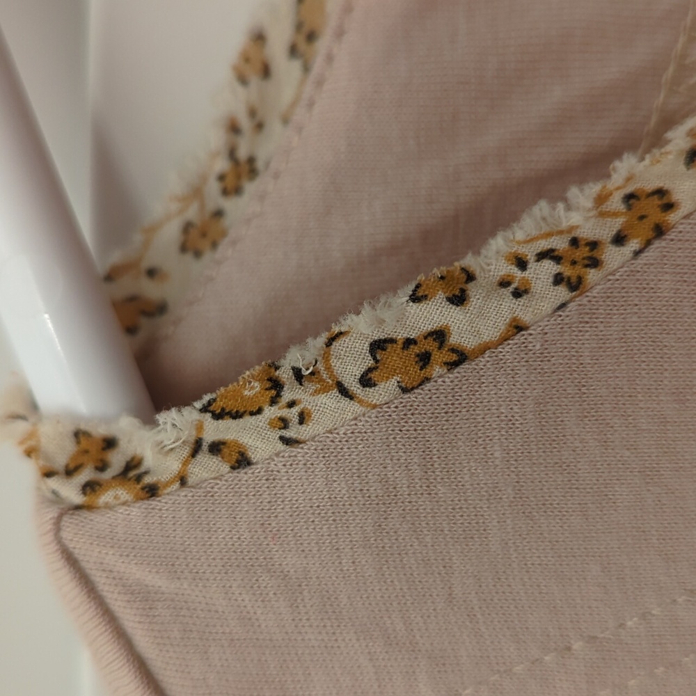EASEL cream/tan/mauve fall shirt sleeve top - Picture 3 of 7